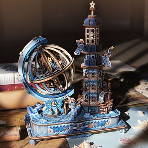 Hamaileon <span class=keywords><strong>Globe</strong></span> <span class=keywords><strong>3D</strong></span> <span class=keywords><strong>Puzzle</strong></span>, jouet DIY fait main avec effet stéréo <span class=keywords><strong>3D</strong></span> et design à poser sur étagère, emballage en boîte colorée - Product Image 1