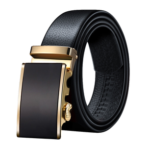 Ceinture en cuir de vachette véritable de qualité supérieure avec boucle en alliage – Ceinture de luxe, mode, décontractée et professionnelle pour hommes - Product Image 1