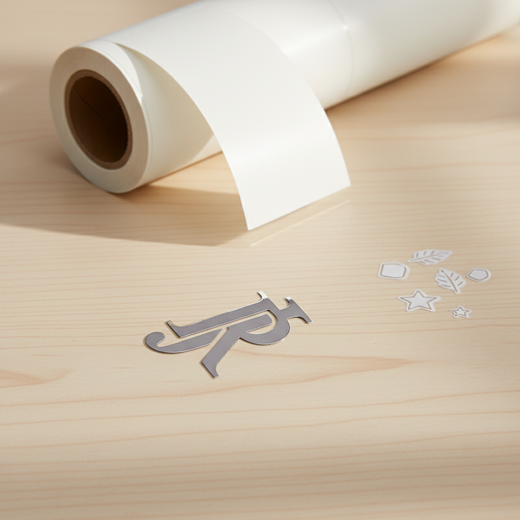 Sterling Silver Stampings Stickers Customized Hot Stamping in Silver UV Printing for Luxury Branding and Packaging