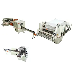 Full Automatic facial napkin tissue paper folding machine interfold tissue paper slitting and rewinder production line