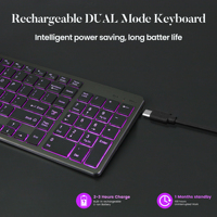 Claviers double Mode rétro-éclairés 7 couleurs pour ordinateur portable tablette PC Macbook BT 5.1 2.4G claviers sans fil
