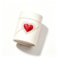 Boîte cadeau en tube de papier rond personnalisé, motif cœur, emballage cylindrique pour la Saint-Valentin, cosmétiques, parfums, bijoux, cadeaux