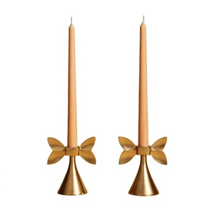 <b>Bow</b> Design Metal Candlestick <b>Holder</b> Set of 3 Modern Taper Candle <b>Holders</b> for Home Decoration Durable Metal Design - Product Image 1