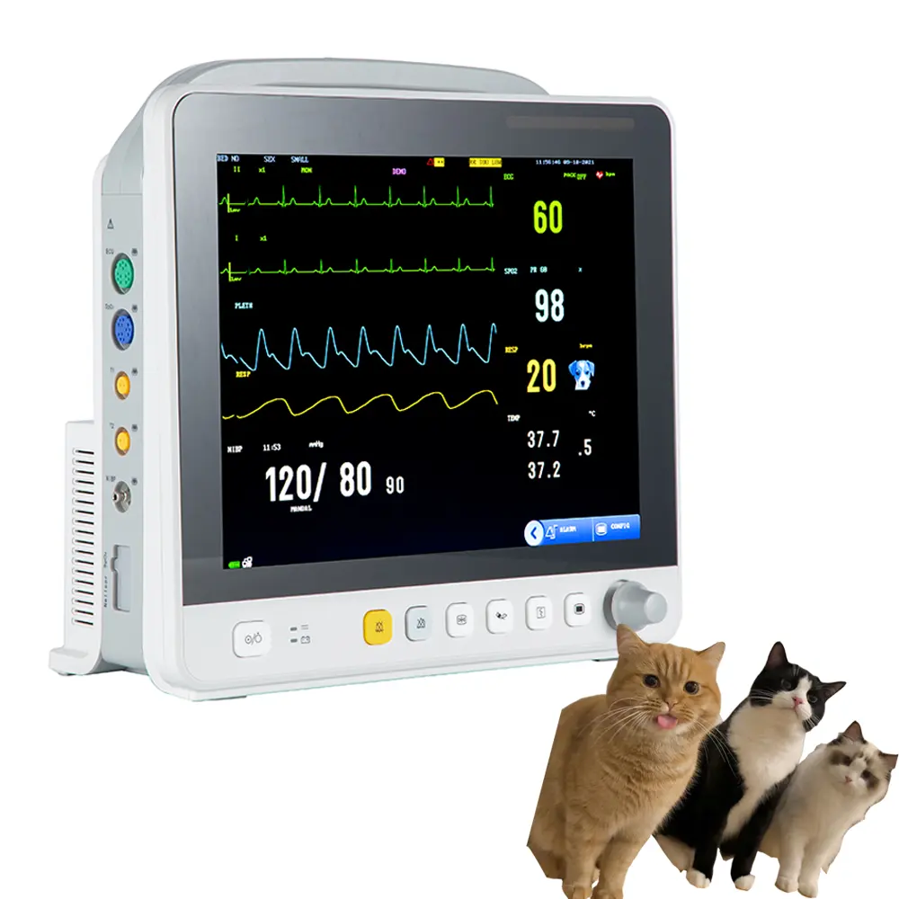 Nuevo Monitor de signos vitales veterinarios multiparámetro Monitor de paciente multiparámetro digital veterinario portátil