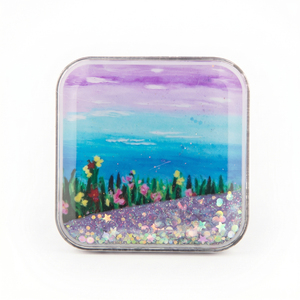 Aimant de réfrigérateur personnalisé en acrylique avec sable mouvant, motif floral tournesol, aimant liquide à paillettes, OEM/ODM en gros - Product Image 6