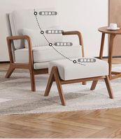 Fauteuil inclinable moderne pliable Accent Home Furniture Factory Direct en bois et cuir pour salon, chambre et appartement