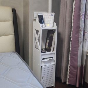 Rangement De salle De bain Au Sol Armoire Étanche Blanc Robuste Meubles De Salle De Bain <span class=keywords><strong>Toilette</strong></span> Étagère Salle De Bain Organisateur Armoire haute - Product Image 3