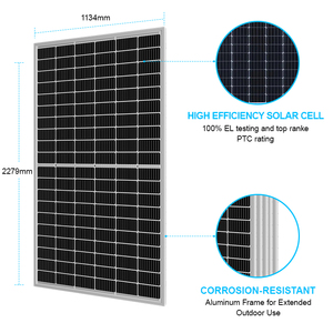 Panneaux solaires monocristallins PERC à demi-cellules bifaciaux à double vitrage <span class=keywords><strong>1000W</strong></span> transparents à tuiles, entrepôts US et UE - Product Image 3