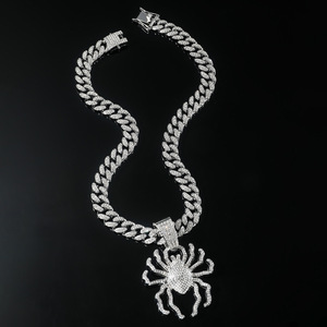 Collar de araña chapado en oro y plata, popular y de gran venta, colgante de animal, joyería de moda para hombre, venta al por mayor - Product Image 3