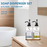 Ensemble de 2 distributeurs de savon pour la salle de bain 500ml 18oz Distributeur de savon en verre pour la cuisine