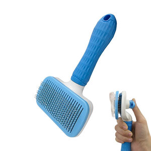<b>Pet</b> Grooming <b>Brush</b> Hair Self Cleaning Cat Stainless Steel Slicker Comb <b>Pet</b> Supplies Hair Cleaner <b>Brush</b> - Product Image 1