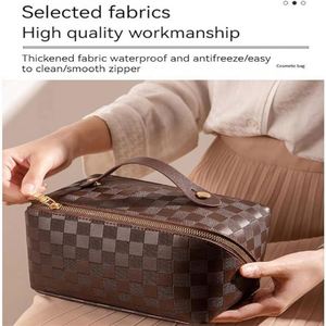 Checkerboard Pillow Makeup Bag Large Capacity Portable Ins New Network Celebrity Travel Cosmetics <b>Toiletries</b> <b>Storage</b> Bag - Product Image 5