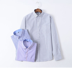 Camisa Oxford Casual de Corte Ajustado para Hombre, 100% Algodón, Estilo Sin Plancha, Resistente a las Arrugas, Diseño a Rayas de Espiga, Manga Larga, ODM - Product Image 6