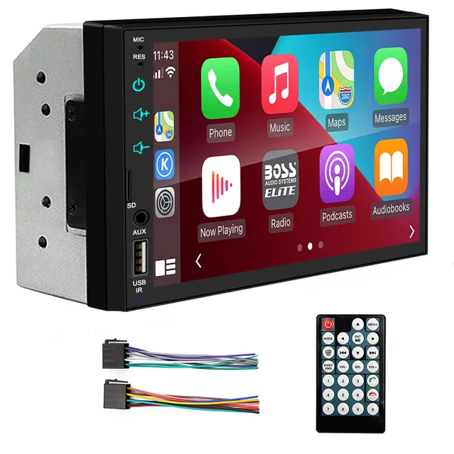 12V voiture MP5 lecteur CarPlay Audio écran affichage Android autoradio 7 pouces 2Din stéréo FM transmetteur vue arrière moniteur Autoradio