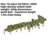 Ensemble multifonctionnel de 10 pièces pour l'extérieur, ceinture de sécurité, ceinture tactique, ensemble de 10 pièces