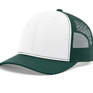 Casquette Snapback en Maille à 6 Panneaux, Blanc et Vert Contrasté, Réglable, Unisexe, Chapeau Décontracté Printemps-Été pour Adulte - Product Image 1
