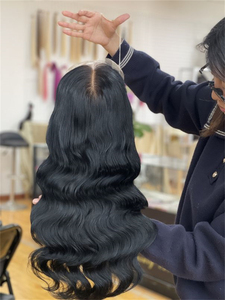 SHY Virgin European Human Hair Mini Peluca Topper Base grande para encaje Body Wave 130% Densidad Color natural personalizable - Product Image 2