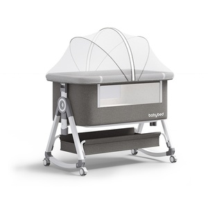Cuna Portátil Plegable para Bebé, Modelo CS-6, de Tela Afelpada, Móvil, Multifuncional, para Recién Nacidos, Cama Grande para Niños - Product Image 1