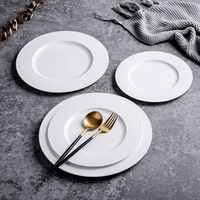 Services de table en porcelaine de luxe, grands plats de buffet en poterie, tasses à thé minimalistes, ensembles de vaisselle, assiettes en céramique pour hôtel