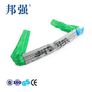 Eslinga de elevación de cincha Bangqiang de poliéster de 8 mm, con ojo plano, 4 capas, para uso industrial en grúas, estándar. - Product Image 3
