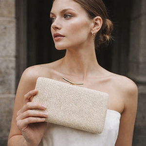 Women's Vintage Fashion Casual Straw <b>Handbag</b> Woven Summer Clutch Purse Evening Shoulder Crossbody Bag Chain <b>Strap</b> <b>for</b> Cocktail - Product Image 3