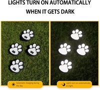 Lampes solaires LED en forme de patte pour l'extérieur, lumières solaires pour allées de jardin, cour, terrasse, pelouse, lumière sans fil pour chien