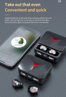 Headphone in-ear m90 pro tws bt, earbud nirkabel untuk game, tampilan digital LED untuk bermain game