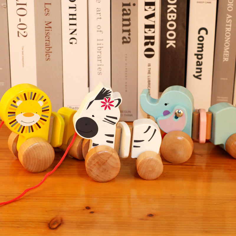 Jouet à Tirer, Mignon Et Amusant, Jouet à Tirer En Forme D'animal – Roues En Caoutchouc, Jouet Interactif Silencieux à Tirer, éducation Et Divertissement