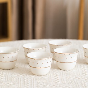 Espresso Cup Set of Six Bone China Exquisite High-end Middle Eastern European Style <b>Tea</b> Cups and Saucers Gift <b>Box</b> for Home Use - Product Image 3