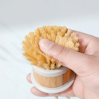 Brosse de nettoyage multifonctionnelle pour ustensiles de cuisine, vente directe usine, brosse naturelle à poils avec manche en bois