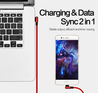 3M Kain Anyaman Ganda 90 Derajat Pengisian Cepat V8 Micro USB Panjang Charger dengan Transfer Data