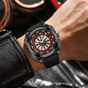 VA VOOM 2971 Cambling Plate Hombres Reloj Running Wheel Carousel Poker Personalidad Cross-border Relojes de cuarzo impermeables - Product Image 3