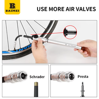Pompe à air portable BAIMEI en alliage d'aluminium pour vélo, 80-130 PSI, étanche, pour ballons et pneus de vélo