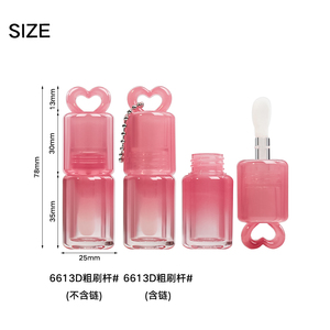 Jinze pronto per la spedizione di <span class=keywords><strong>tubi</strong></span> di imballaggio lucidalabbra trasparente a forma di cuore con 3ml grande Logo di Design della bacchetta - Product Image 6