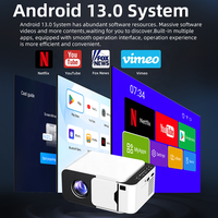 Proyector de TV Inteligente LCD HD 720P LED, Cine en Casa, Películas, Videojuegos, Reuniones, Pantalla Inalámbrica 3D, Proyector Digital con Función de Duplicación de Pantalla