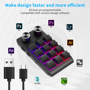 <span class=keywords><strong>Teclado</strong></span> Mecánico Inalámbrico <span class=keywords><strong>para</strong></span> Juegos con 12 Teclas, 2 Perillas, Programación Macro Personalizada, 2.4G BT, Mini RGB, <span class=keywords><strong>Teclado</strong></span> Inalámbrico BT con Perilla - Product Image 1