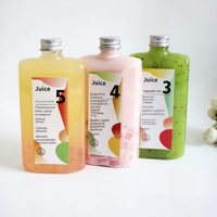 Boissons gazeuses pour jeûne intermittent 350 ml, bouteille octogonale jetable en PET épaissi pour portionnement de boissons fraîchement pressées