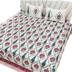 Ensemble de draps de lit en coton floral gaufré moderne fait à la main 600TC literie de mariage écologique - Product Image 1