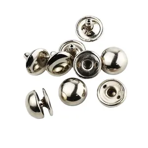 Decorative Fashion Design round mushroom head brass metal rivet For leather Shoes Clothing