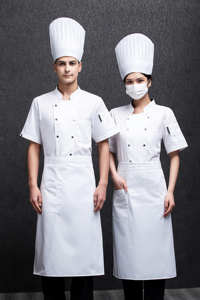 Chaqueta de Chef Unisex de Manga Corta con Cierre de Botones, de Lona de Poliéster Transpirable, Uniforme de Cocina para Hotel - Product Image 2