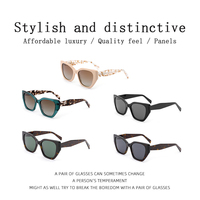 Lunettes de soleil de luxe de créateur UV400 anti-radiation, monture en acétate œil-de-chat rétro classique, logo personnalisable, vente en gros
