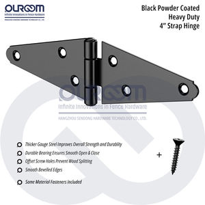 4 بوصة الثقيلة حزام المفصلي الصلب للبوابات الخشبية سياج يتوقف الأسود الزنك مطلي النهاية - Product Image 2