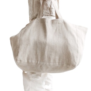 Sac fourre-tout personnalisé avec logo, grande capacité, doublure en lin, écologique, durable, pour la plage, les voyages, le shopping, les cadeaux de mariage, l'extérieur quotidien - Product Image 4