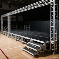 Plateforme de scène modulaire carrée en aluminium pour mariages et petits concerts, certifiée TUV, dimensions personnalisables, fournie directement par l'usine