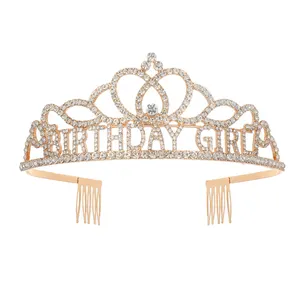 Diademi principessa diamante europeo e americano compleanno ragazza regina strass corone con pettine corona cinturino forniture per feste