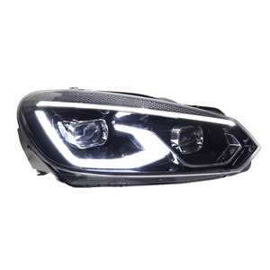 Phare modifié pour <span class=keywords><strong>Volkswagen</strong></span> <span class=keywords><strong>Golf</strong></span> 6, ensemble de phares modifiés, LED <span class=keywords><strong>bleu</strong></span>, feux de jour, clignotants LED, double lentille - Product Image 5