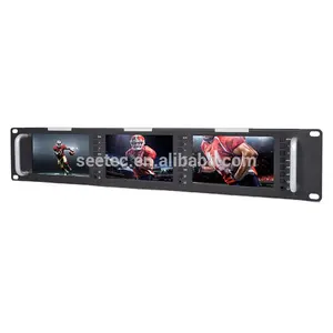 800X480 Full HD LCD Display Triple 5 inch Monitor 1080P HDMI Input SDI Rack Mount for CCTV Broadcast monitors