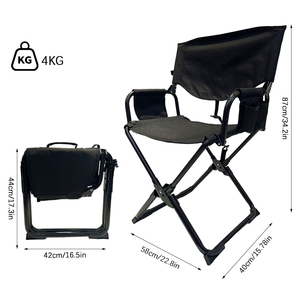 Silla de <span class=keywords><strong>Director</strong></span> Plegable Moderna con Marco de Acero Ligero y Cómodo para Uso en Exteriores, Picnic y Playa - Product Image 2
