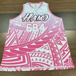 FQ Großhandel Maßgeschneiderte Polynesische Maori Samoa Basketball-Trikots Übergröße Sublimationsdruck Polyester Team-Sportweste - Product Image 5