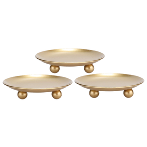 ชุดเชิงเทียนเหล็กชุบทอง 3 ชิ้น สำหรับตกแต่งงานแต่งงานและเทียนไข - Product Image 1